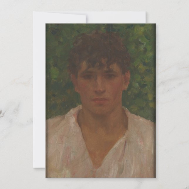 Invitation Henry Scott Tuke - Portrait d'un jeune homme avec  (Devant)