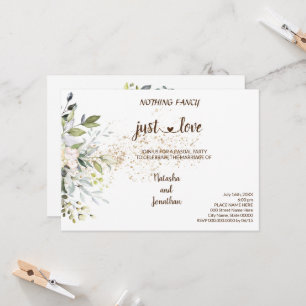Invitation Herbal Nothing Fancy just Love Elopement