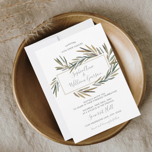 Invitation Herbe d'aquarelle botanique simple Mariage rustiqu