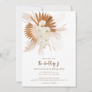 Invitation Herbe de la Pampa Mariage Terracotta