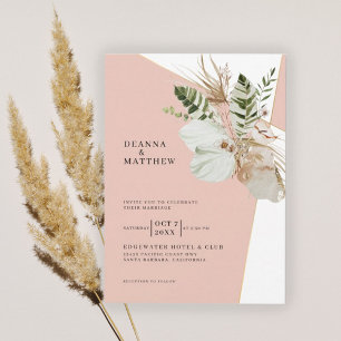 Invitation Herbe des Pampas Bohème Mariage Botanique Bohème