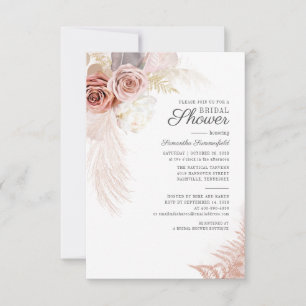 Invitation Herbe des Pampas Palmier Séché Terre Cuite Lanceme