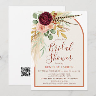Invitation Herbe des Pampas Terrasse en Terre Cuite Réception