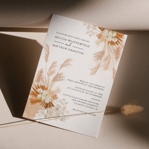 Invitation Herbe des Pampas Terre Cuite Botanique Palmiers Sé