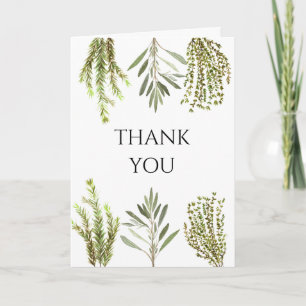 Invitation Herbes botaniques Citrons Aquarelle Merci