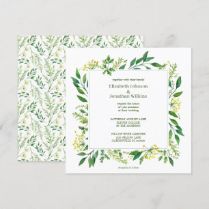 Invitation Herbes botaniques du printemps vert