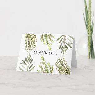 Invitation Herbes botaniques Rosemary Merci d'aquarelle