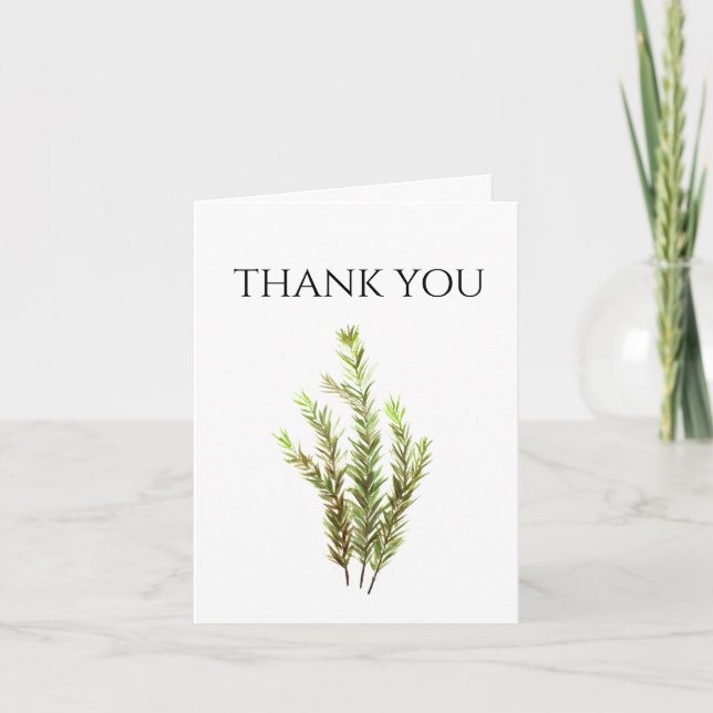 Invitation Herbes botaniques Rosemary Merci d'aquarelle (Devant)