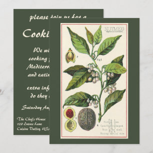Invitation Herbes et épices alimentaires vintage, fête de la 