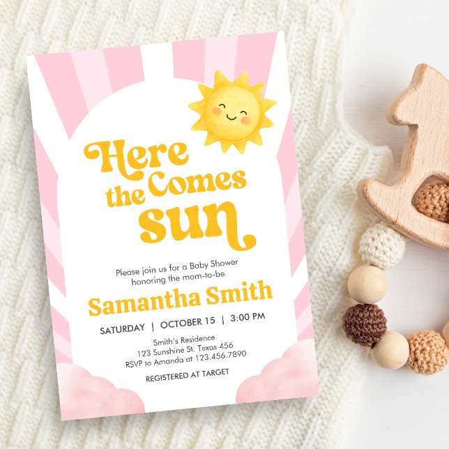 Invitation Here Comes the Sun Baby Shower (Sunshine Baby Shower Invitation)