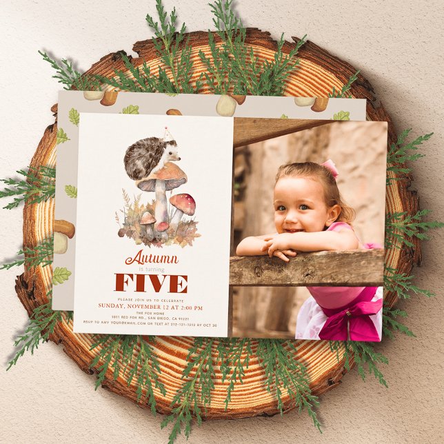 Invitation Hérisson automne/automne Hérisson Hérisson Anniver (Créateur téléchargé)