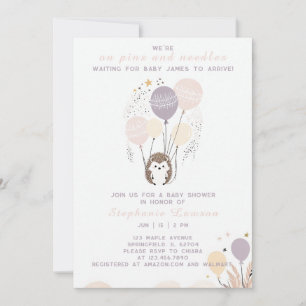Invitation Hérisson Boho Sur Baby shower Pins & Aiguilles