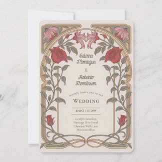 Invitation Heritage Art Nouveau Floral Wedding Vintage
