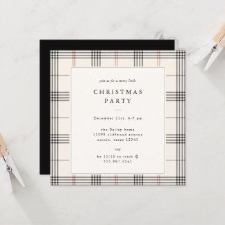 Invitation HERITAGE | Cream Tartan Christmas Party