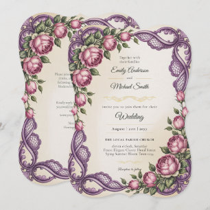 Invitation Héritage Mariage Botanique Rococo et Victorien