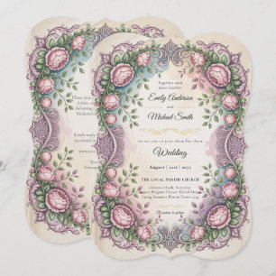 Invitation Héritage Mariage Botanique Rococo et Victorien