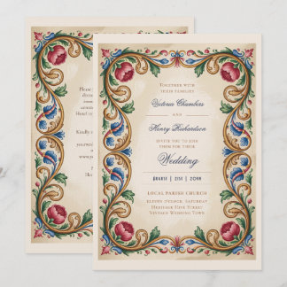 Invitation Héritage | Médiéval Renaissance Bijou Mariage