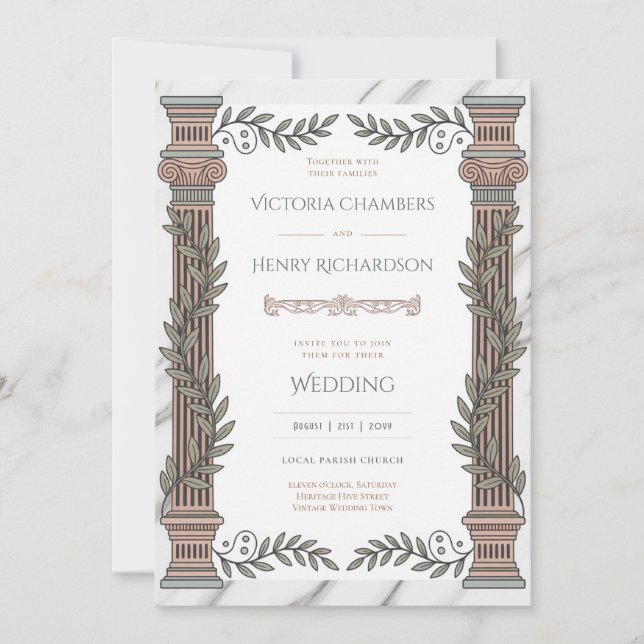 Invitation Heritage | Neoclassical Greco-Roman Wedding (Devant)