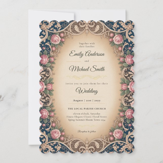 Invitation Heritage | Victorian Rococo Rose Elegance (Devant)