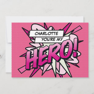 Invitation HERO Bande dessinée rétro amusante Art Pop