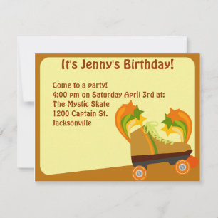 Invitation Heure de la partie de patinage à rouleaux