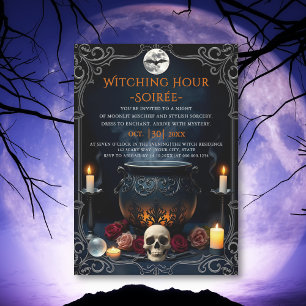 Invitation Heure de la sorcière Soirée cauldron adulte Hallow