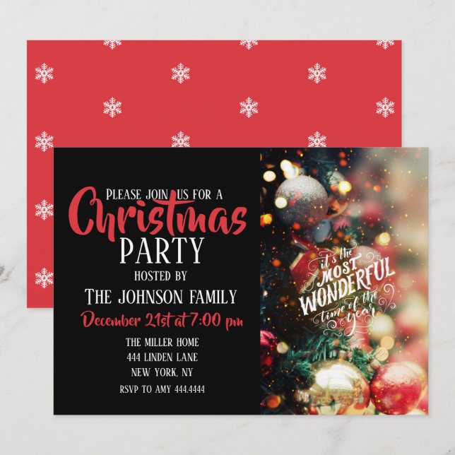 Invitation Heure de l'année (Devant / Derrière)