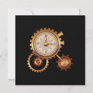 Invitation Heure de l'horloge vintage Heure de la machine Voy