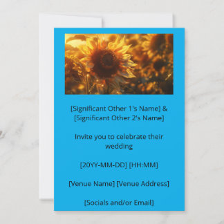 Invitation Heure d'or énorme floraison tournesol (IA)