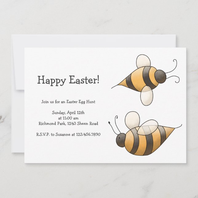 Invitation Heure du printemps ・ Abeilles (Devant)