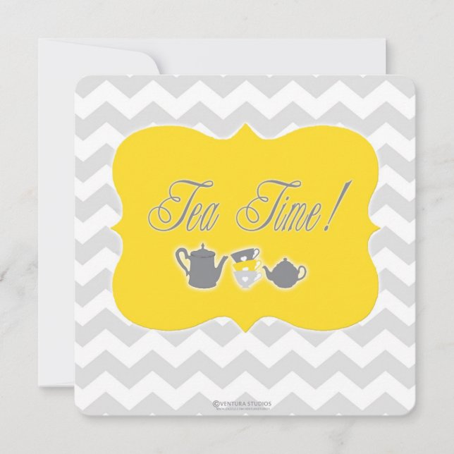 Invitation Heure du thé Baby shower ! (Devant)