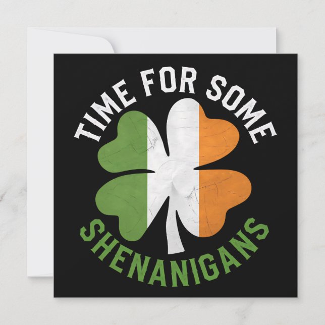 Invitation Heure pour certains Shenanigans Clover St Patrick' (Devant)