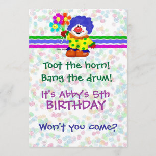 Invitation heureuse de clown