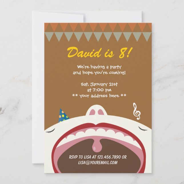 Invitation heureuse de fête d'anniversaire (Devant)