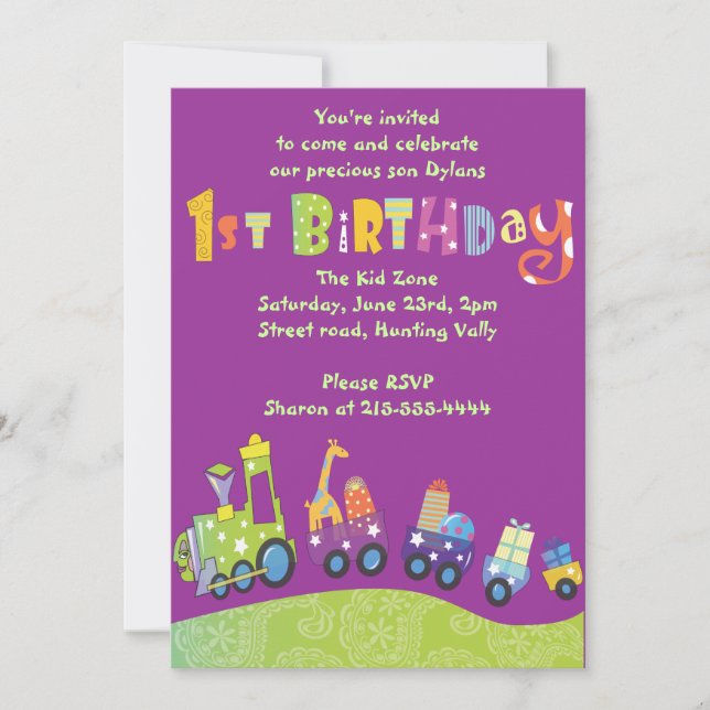 Invitation heureuse de partie de ęr anniversaire (Devant)