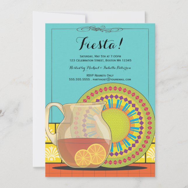 Invitation heureuse de partie de fiesta (Devant)