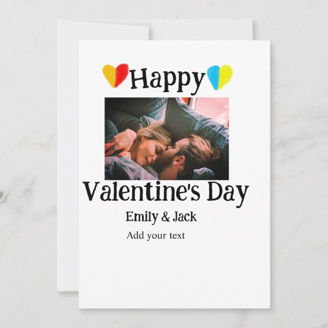Invitation Heureuse Sainte-Valentin ajouter nom de couple pho (Devant)