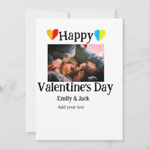 Invitation Heureuse Sainte-Valentin ajouter nom de couple pho