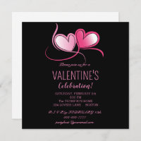 Heureuse Sainte-Valentin, coeur rose doux, Invitat