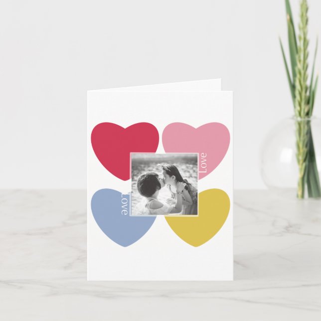 Invitation Heureuse Sainte-Valentin - collage photo personnal (Devant)