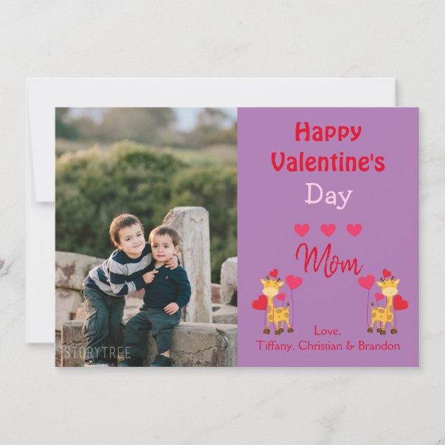 Invitation Heureuse Sainte-Valentin Mom Photo Safari (Devant)