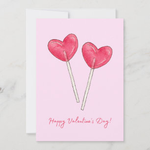 Invitation Heureuse Sainte-Valentin sucré bonbon coeur lollip