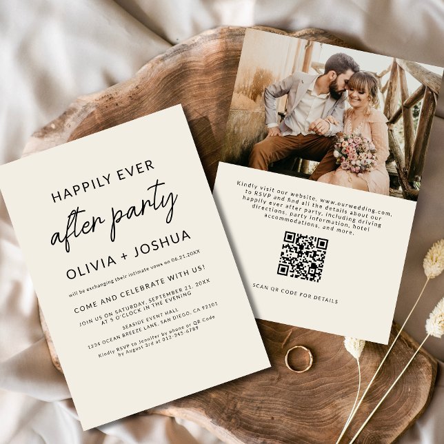 Invitation Heureusement Jamais après la fête de mariage QR Co (Créateur téléchargé)