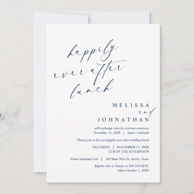 Invitation Heureusement Jamais Après La Fête Du Déjeuner Mari (Devant)