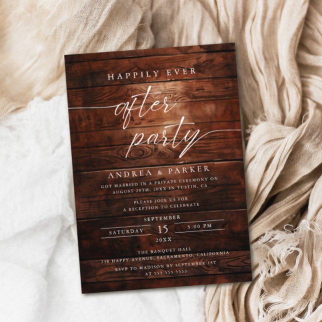 Invitation Heureusement Jamais Après La Fête Rustique Mariage (Créateur téléchargé)