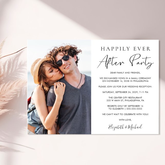 Invitation Heureusement Jamais Après La Réception De Mariage  (An elegant Happily Ever After Party Invitation to set the tone for an unforgettable event)