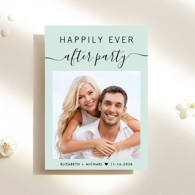 Invitation Heureusement Jamais Après La Réception De Mariage  (A chic Happily Ever After Party Invitation to set the tone for an unforgettable event)