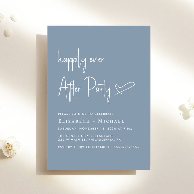Invitation Heureusement Jamais Après La Réception De Mariage  (An chic Happily Ever After Party invitation for your wedding celebration)