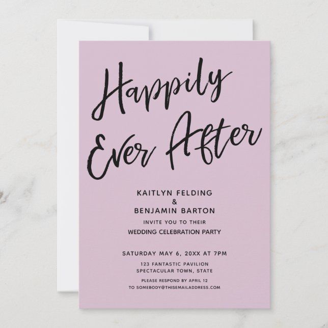 Invitation Heureusement Jamais après le mariage Décontracté M (Devant)