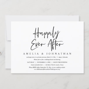 Invitation Heureusement Jamais Après, Mariage Elopement Diner